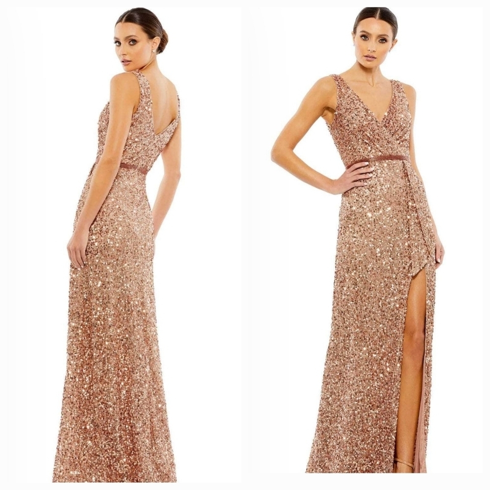 Mac Duggal Rose Gold Sequin Gown